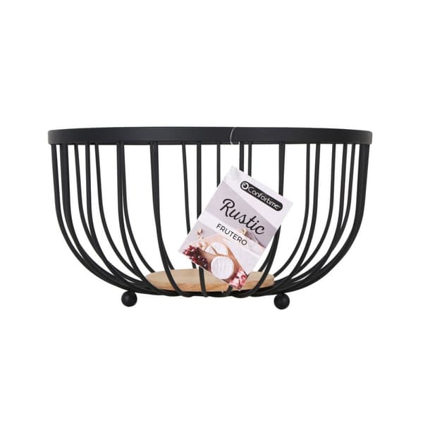 Frugtskål Confortime Rustic Sort 25 x 25 x 13 cm 390 cm (12 enheder)