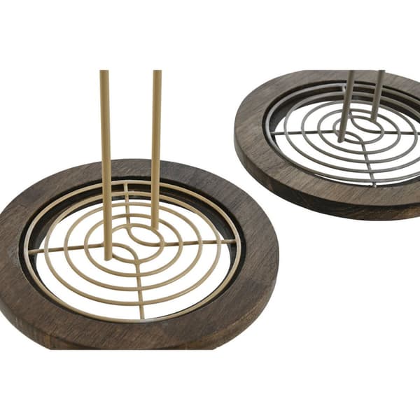 Køkkenrulleholder Home ESPRIT Beige Grå Mørkebrun Metal Gummitræ 15 x 15 x 31 cm (2 enheder)