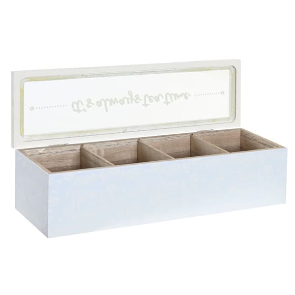 Haudukelaatikko DKD Home Decor 30 x 9 x 8 cm Kristalli Sininen Pinkki 3 Kappaletta Puu MDF