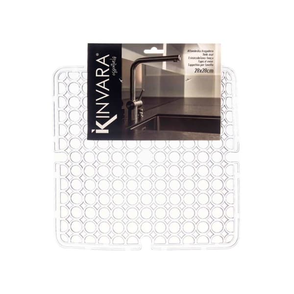 Luistamaton matto Kinvara 29100273 Läpinäkyvä Muovinen 28 x 0,1 x 28 cm Pesuallas (12 osaa)