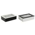 Pikkukuva 1 / 4: Haudukelaatikko Home ESPRIT Valkoinen Musta Metalli Kristalli Puu MDF 23 x 15 x 6,5 cm (2 osaa)