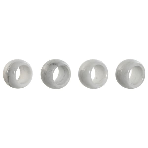 Paperiteline Home ESPRIT Valkoinen Marmori 4,8 x 4,8 x 3,3 cm 4 Kappaletta