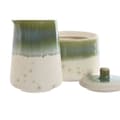 Miniatyrbillede 2 af 3: Mælkekande og sukkerskål Home ESPRIT Hvid Grøn Porcelæn 250 ml 9 X 9 X 8,4 cm 2 Dele