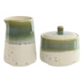Miniatyrbillede 1 af 3: Mælkekande og sukkerskål Home ESPRIT Hvid Grøn Porcelæn 250 ml 9 X 9 X 8,4 cm 2 Dele
