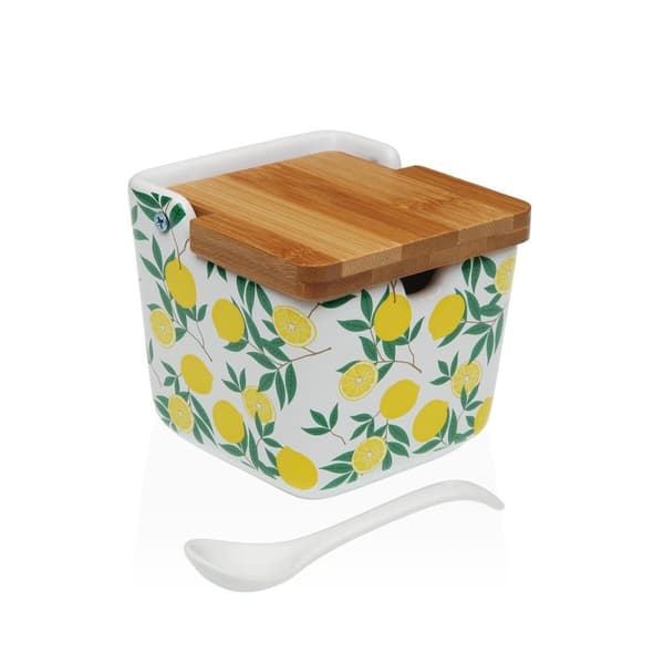 Sockerströare Versa Keramik 8,8 x 8,5 x 8,8 cm Citron