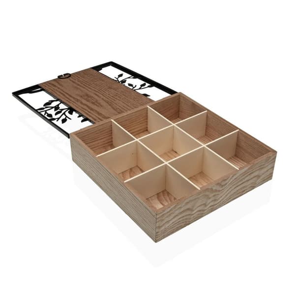Låda för örtte Versa Trä 24,8 x 6,2 x 24 cm Livets träd