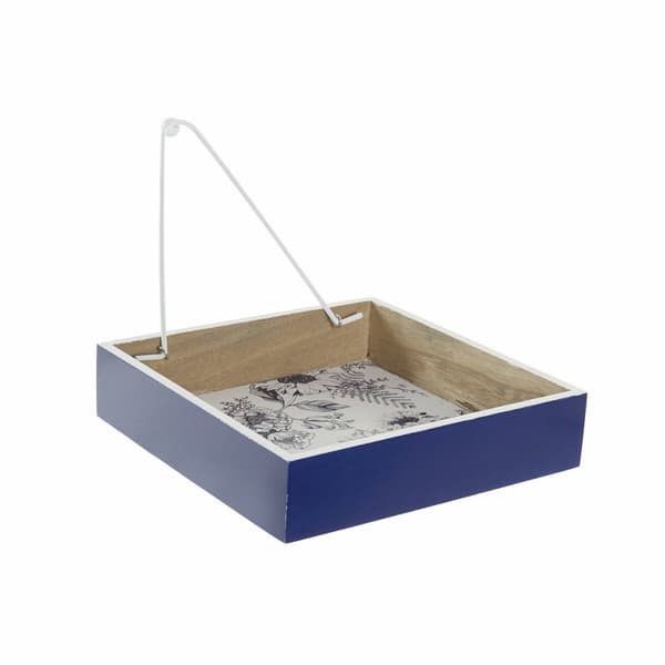 Servetthållare DKD Home Decor Metall Vit Marinblå Trä MDF (2 pcs)