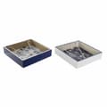 Miniatyrbild 1 av 3: Servetthållare DKD Home Decor Metall Vit Marinblå Trä MDF (2 pcs)