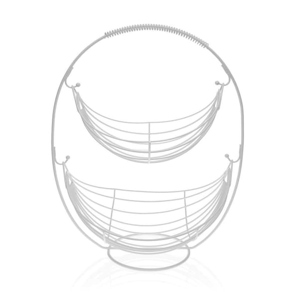 Frugtskål Versa Hvid Metal (27 x 45,5 x 36 cm)