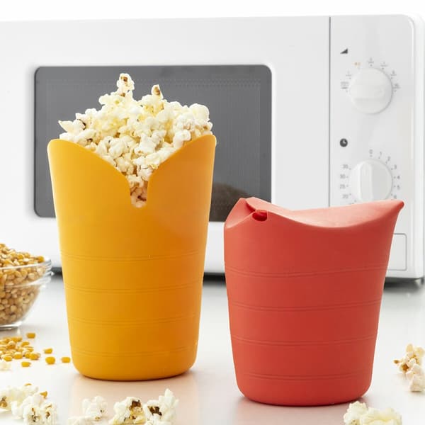 BRUGT Sammenfoldelige silikone Popcorn Poppers InnovaGoods COLLAPSIBLE POPCORN BOWL Metal Silikone (Refurbished A)