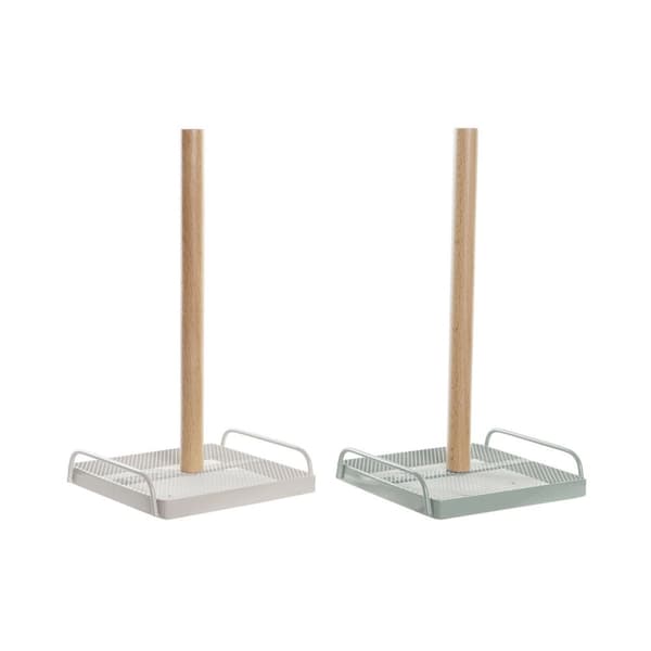 Keittiöpaperiteline DKD Home Decor Beige Metalli Mintunvihreä Mäntypuu (16 x 15 x 29,5 cm) (2 osaa)