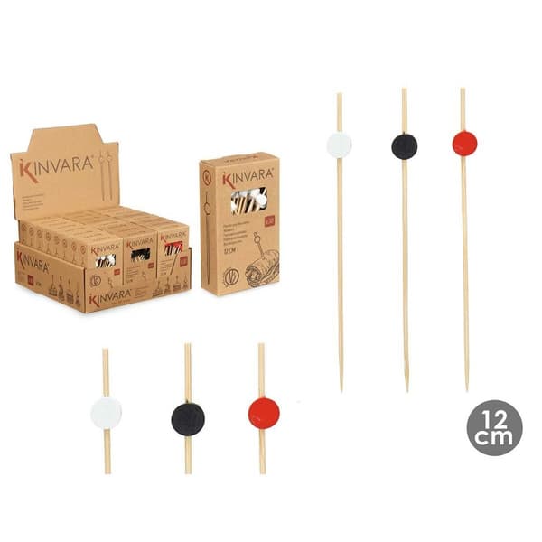 Set med grillspett för barbecue Kinvara 36340 Bambu (24 antal)