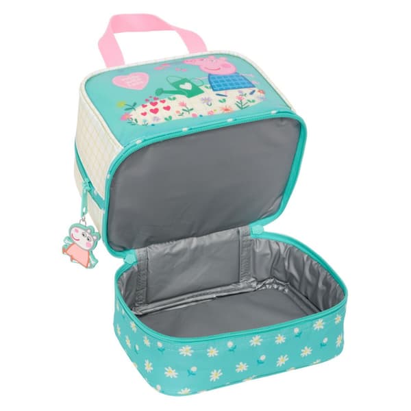 Madkasse med tilbehør Peppa Pig Pretty flowers Gul Mint 20 x 20 x 15 cm