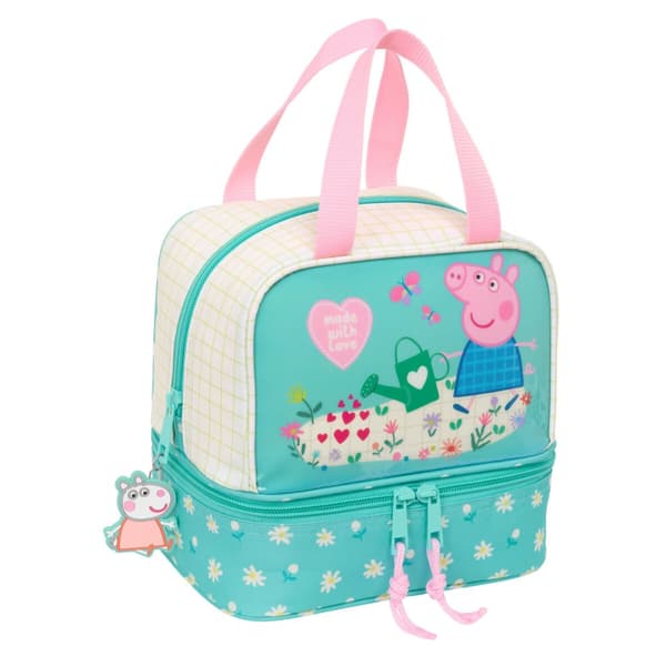Lunchlåda Peppa Pig Pretty flowers Gul Mint 20 x 20 x 15 cm