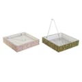 Miniatyrbillede 3 af 3: Servietholder DKD Home Decor Grøn Sennep Mørkebrun Metal Aluminium Træ MDF 18 x 18 x 4 cm (4 enheder)