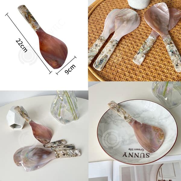 INN Natural Shell Rice Sked Big Grace Retro Slät och non-stick yta Stark och tålig köksredskap