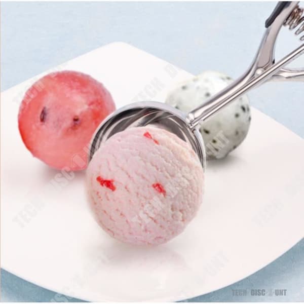 TD® Tefal Pro Rostfritt stål Glass Skopa Dig Trigger Frukt Vattenmelon Kräm Mosat Potatis Ball Scoop Cake