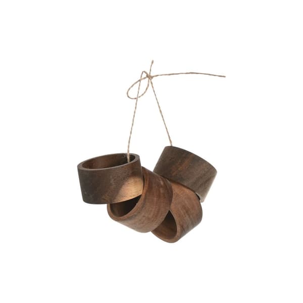 Servietholder Home ESPRIT Natur Akacie 5,5 x 5,5 x 3 cm 4 Dele