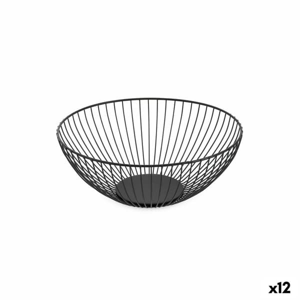 Hedelmäkulho Confortime Musta Metalli 24,5 x 24,5 x 10 cm (12 osaa)