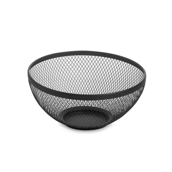 Frugtskål Confortime Sort Metal 26 x 12,5 cm (12 enheder)