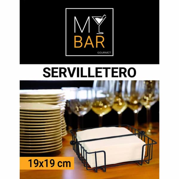 Servetthållare My Bar Svart Metall 19 x 19 x 7,5 cm (12 antal)