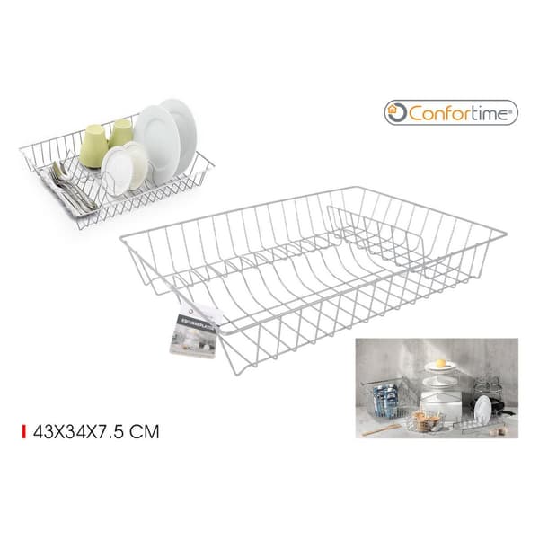 Kuivausteline tiskialtaaseen Confortime 43 x 34 x 7,5 cm (12 osaa)