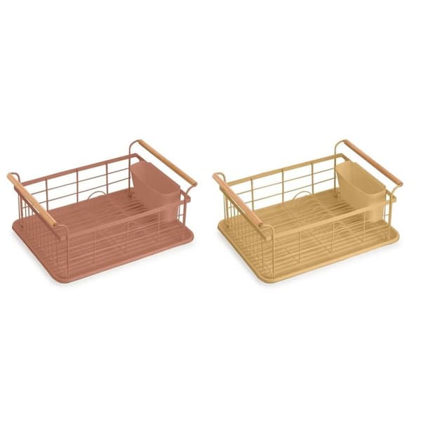 Drainer DKD Home Decor Metall Terrakotta Gul polypropylen (44 x 32 x 20 cm)