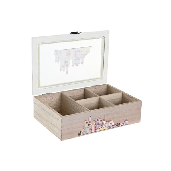 Boks for Infusjoner DKD Home Decor Krystall Flerfarget Tre MDF (2 enheter) (23 x 15 x 7 cm)