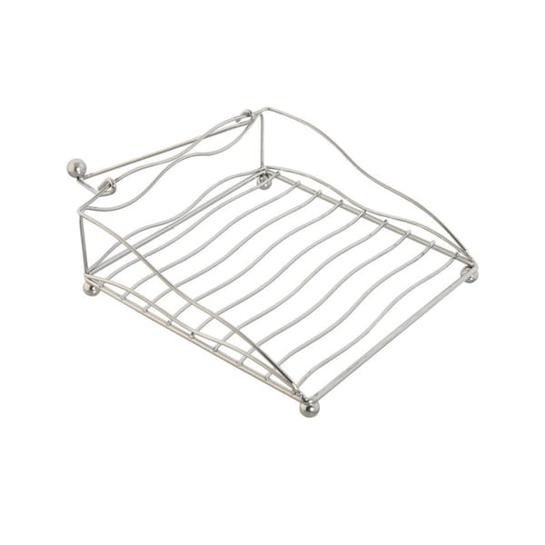 Servietholder Home ESPRIT Sølvfarvet Metal 19 x 19 x 7 cm
