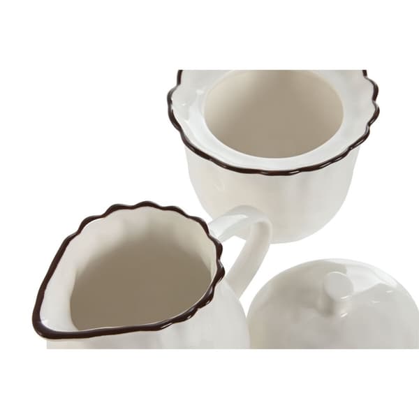 Mjölkkanna och sockerskål Home ESPRIT Vit Brun Porslin 250 ml 12 x 8,4 x 8 cm 2 Delar