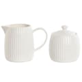 Miniatyrbillede 1 af 3: Mælkekande og sukkerskål Home ESPRIT Hvid Porcelæn 250 ml 12 x 7,6 x 9 cm 2 Dele