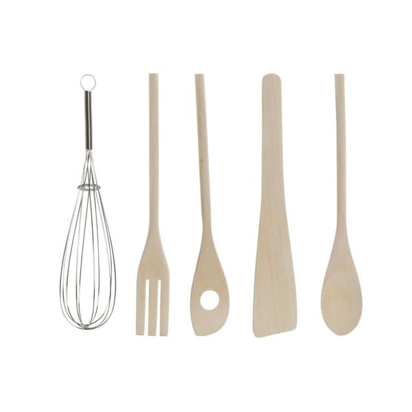 Ruukku keittiövälineille Home ESPRIT Bambu Posliini 6 Kappaletta
