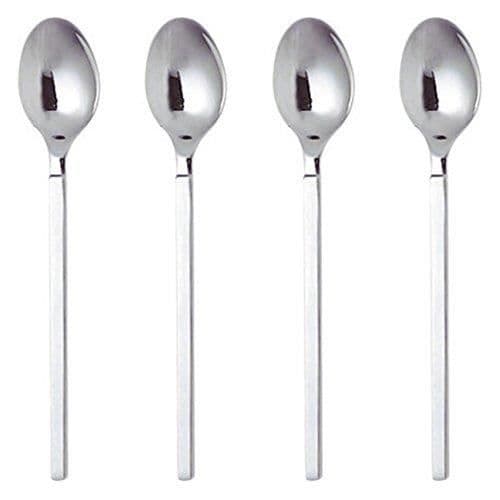 Alessi Dry Set med fyra Moka-skedar i glänsande 18/10 rostfritt stål med satinhandtag - 4180/9S4