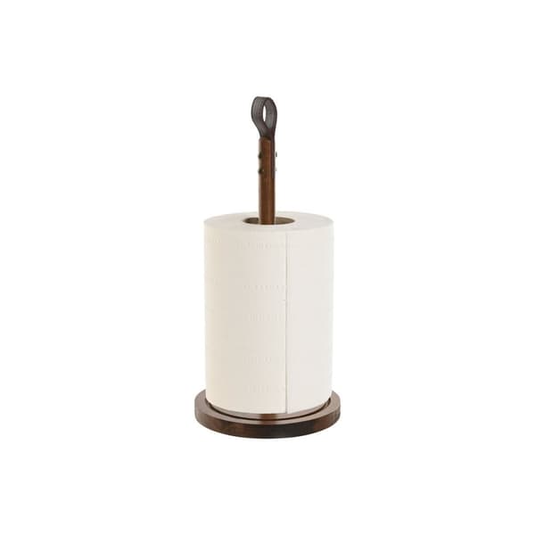Køkkenrulleholder Home ESPRIT Natur Polyuretan Akacie 15 x 15 x 33 cm
