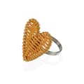 Miniatyrbild 1 av 2: Dukring Versa Metall Rattan 5,3 x 4,7 x 5,3 cm Hjärta