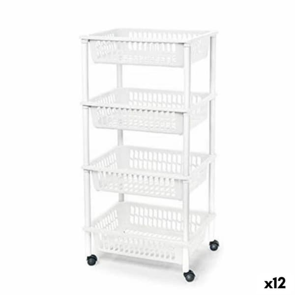 Grönsaksvagn Tontarelli Mito 4 Plast Vit 40 x 29 x 62 cm (12 antal)