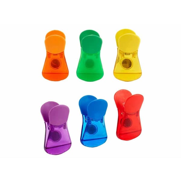 Klämmor för påsförslutning Kinvara CK60429 Multicolour Plast Magnetic 6 Delar (12 antal)