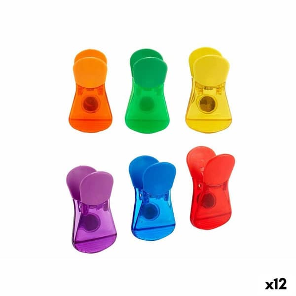 Klämmor för påsförslutning Kinvara CK60429 Multicolour Plast Magnetic 6 Delar (12 antal)