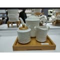 Miniatyrbild 1 av 2: Sockerströare Home ESPRIT Vit Bambu Porslin 19,5 x 9 x 17 cm 2 Delar