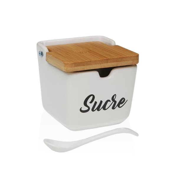 Sockerströare Versa SUCRE Vit Keramik 8,8 x 8,5 x 8,8 cm