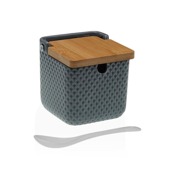 Sockerströare Versa Grå Keramik Bambu Dolomite 8,3 x 8,3 x 8,3 cm