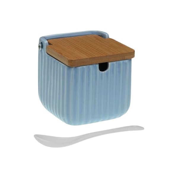 Sockerströare Versa Blå Keramik Bambu Dolomite 8,3 x 8,3 x 8,3 cm