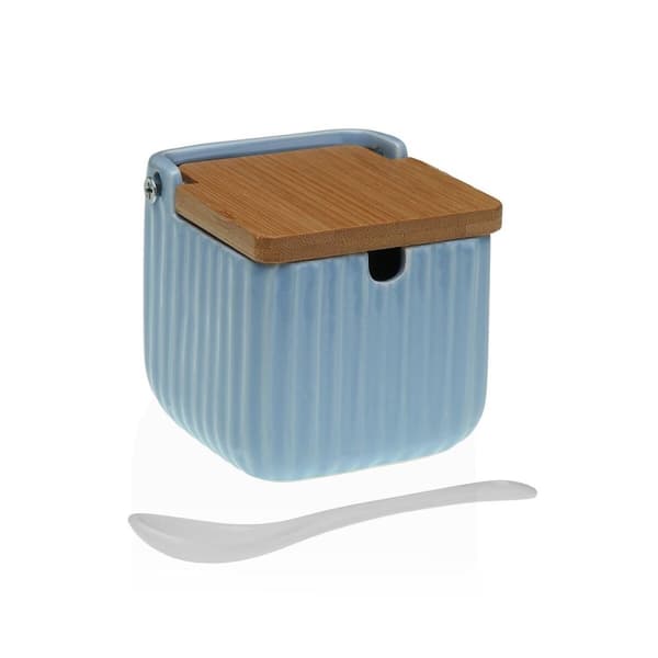 Sockerströare Versa Blå Keramik Bambu Dolomite 8,3 x 8,3 x 8,3 cm