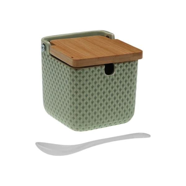 Sockerströare Versa Grön Keramik Bambu Dolomite 8,3 x 8,3 x 8,3 cm
