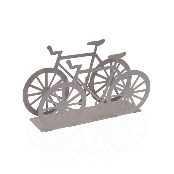 Servietholder Versa Grå Metal Stål Jern 4,5 x 9,5 x 16,5 cm Cykel
