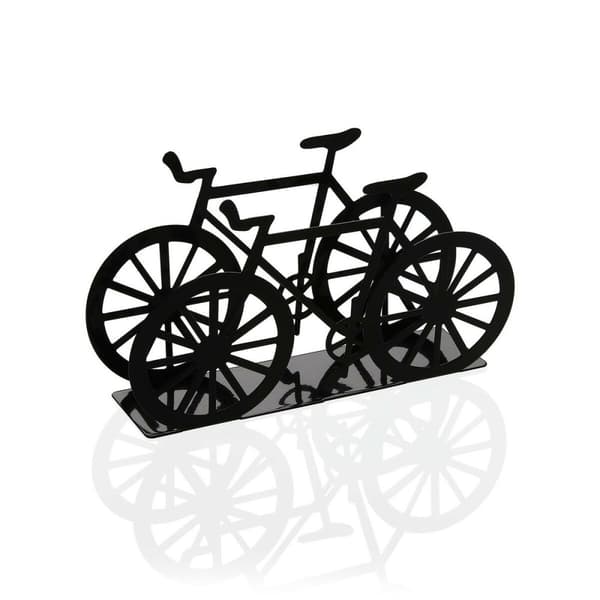 Servetthållare Versa Svart Metall Keramik Stål Järn 4,5 x 9,5 x 16,5 cm Cykel