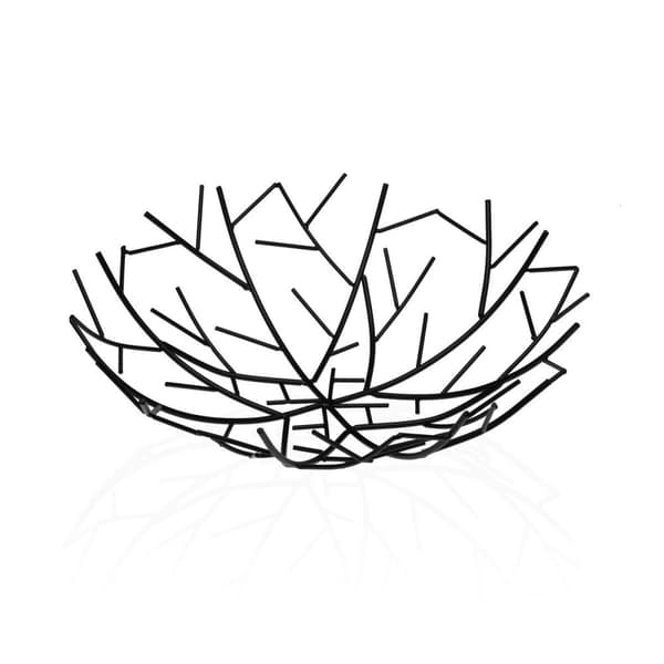 Fruktskål Versa Svart Metall Stål 30 x 9 x 30 cm