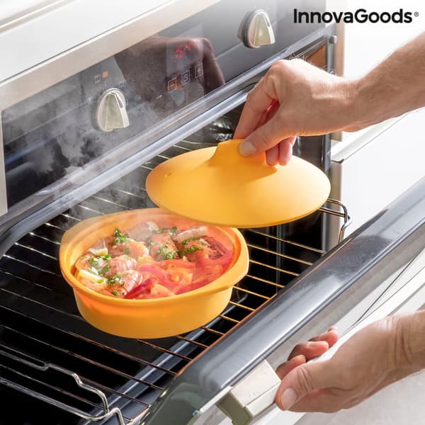 BEGAGNAD Multifunktionell silikonångare med recept Silicotte InnovaGoods (Renoverade A)