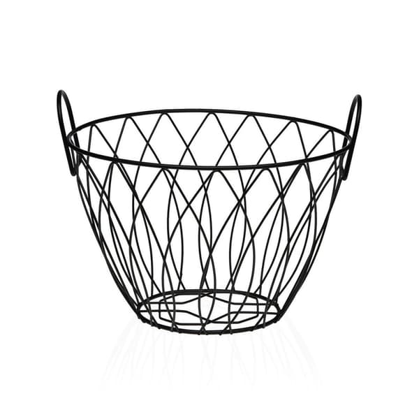 Fruktskål Versa Svart Metall Stål 19,5 X 21,5 X 28,5 CM