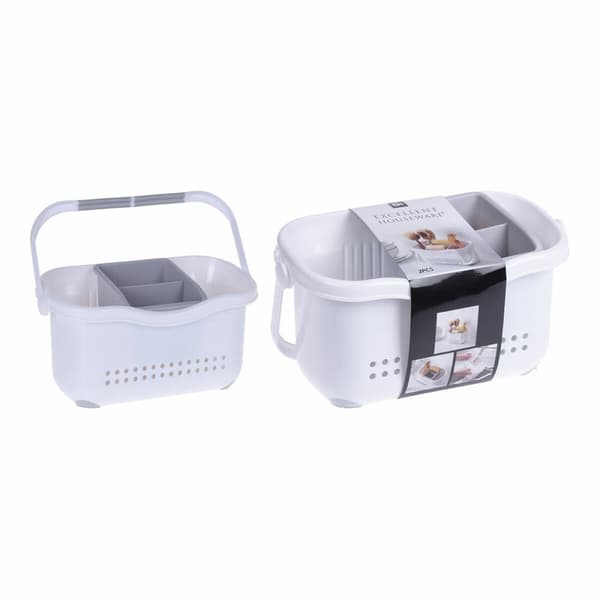 Bestikkdrainer Excellent Houseware Hvit 23 x 12,5 x 12 cm